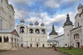 White Belfry with bells .Kremlin of ancient town of Rostov Veliky.Russia. Golden Ring Royalty Free Stock Photo