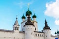 Rostov Veliky, Russia - Domes of churches in Kremlin Royalty Free Stock Photo