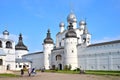 Rostov, Yaroslavl Region, Russia, 07 August, 2019: Church of Resurrection of Christ gateway in Rostov Kremlin, one of oldest to