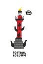 Rostral column symbol of Saint-Petersnurg, Russia. Vector art. Royalty Free Stock Photo