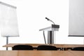 Rostrum and microphone Royalty Free Stock Photo