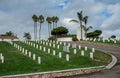 Rostrum monument and graves, Rosecrans Cemetery, San Diego, CA, USA Royalty Free Stock Photo
