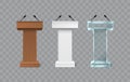 Rostrum speech stand. Podium with microphone. Royalty Free Stock Photo