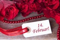 Rosy Background with 14. Februar