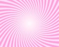 Rosy sunset, swirled pink radial stripes, pinwheel pattern. Circus, carnival or festival vortex background. Strawberry