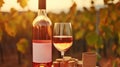 RosÃÂ© Delight in the Heart of the Autumn Vineyard. Harvest time Royalty Free Stock Photo