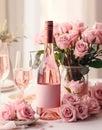 RosÃÂ© Reverie: Elegance in Every Sip, A Pink Champagne Affair Royalty Free Stock Photo