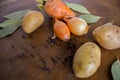 Rot fresh vegetables on the table Royalty Free Stock Photo