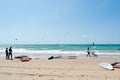 Rota beach and Kite surfers, Andalucia, Spain Royalty Free Stock Photo