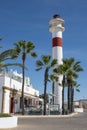 View of the lighthouse of Rota, a beautiful coastal town in the province of Cadiz,