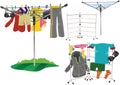 Rotary clothes drier and clothes horse