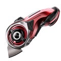 Rotary cutter tool red silver craft cutting precision equipment on transparent background Royalty Free Stock Photo