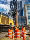 rotary drilling rig near downtown Columbus Ohio USA