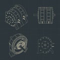 Rotary engine blueprints Royalty Free Stock Photo
