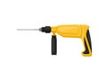 Rotary hammer with twist drill bit. Power tool. Building equipment. Instrument for construction works. Flat vector icon Royalty Free Stock Photo
