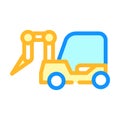 Rotary hammer on wheels color icon vector illustration