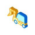 Rotary hammer on wheels isometric icon vector illustration