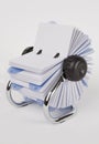 A rotary index system with blank white cards. Royalty Free Stock Photo