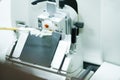 Rotary Microtome Section for diagnosis in pathology make microscope slide histology. Royalty Free Stock Photo
