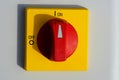 Rotary red Electric Power on And Off Switch Royalty Free Stock Photo