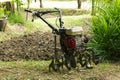 Rotary tiller helps to prepare the soil for modern farmers.