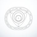 Rotary Wankel engine. Vector illustration Royalty Free Stock Photo