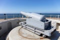 A heavy cannon aimed at the Strait of Gibraltar.