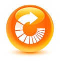 Rotate arrow icon glassy orange round button Royalty Free Stock Photo