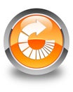 Rotate arrow icon glossy orange round button Royalty Free Stock Photo