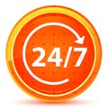 24/7 rotate arrow icon natural orange round button Royalty Free Stock Photo