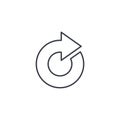 Rotate arrow, update thin line icon. Linear vector symbol