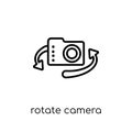 Rotate camera icon. Trendy modern flat linear vector Rotate came Royalty Free Stock Photo