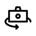 rotate camera sign, swap camera symbol, switch camera icon vector isolated