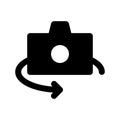 rotate camera sign, swap camera symbol, switch camera icon vector isolated