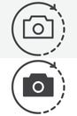 Rotate camera vector icon set in line and solid different style Royalty Free Stock Photo