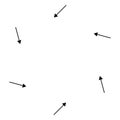 Rotate circular, radial arrows for cycle, iteration concepts. Concentric pointers for process, procedure, repetition themes.