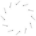 Rotate circular, radial arrows for cycle, iteration concepts. Concentric pointers for process, procedure, repetition themes.