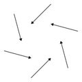 Rotate circular, radial arrows for cycle, iteration concepts. Concentric pointers for process, procedure, repetition themes.