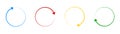 Rotate color arrow icon collection. Vector rotation circle pointer set