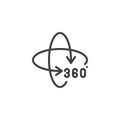 Rotate 360 degrees arrow line icon