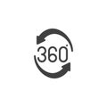 Rotate 360 degrees arrow vector icon