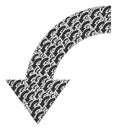 Rotate Down Recursive Mosaic of Itself Icons