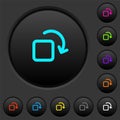 Rotate element dark push buttons with color icons Royalty Free Stock Photo