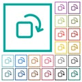 Rotate element flat color icons with quadrant frames Royalty Free Stock Photo