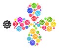 Rotate Gear Icon Colorful Twirl Flower Shape