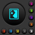 Rotate image left dark push buttons with color icons Royalty Free Stock Photo