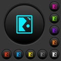 Rotate image right dark push buttons with color icons