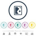 Rotate image right flat color icons in round outlines