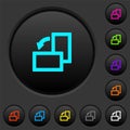 Rotate left dark push buttons with color icons Royalty Free Stock Photo