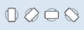 Rotate Mobile phone. Mobile screen rotation. Turn your device. Rotate smartphone icon set for web site or mobile app. Vector EPS